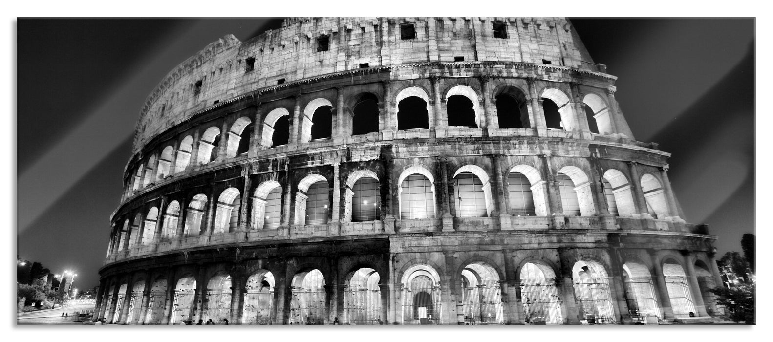 Pixxprint Colosseum in Rom Italien Italy, Glasbild Panorama