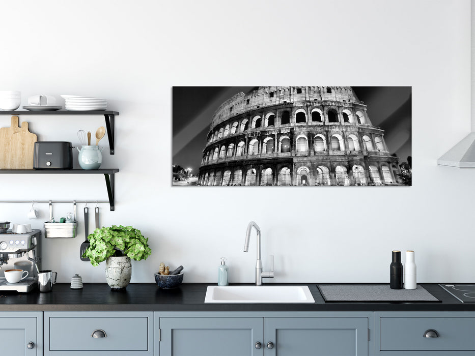 Colosseum in Rom Italien Italy, Glasbild Panorama