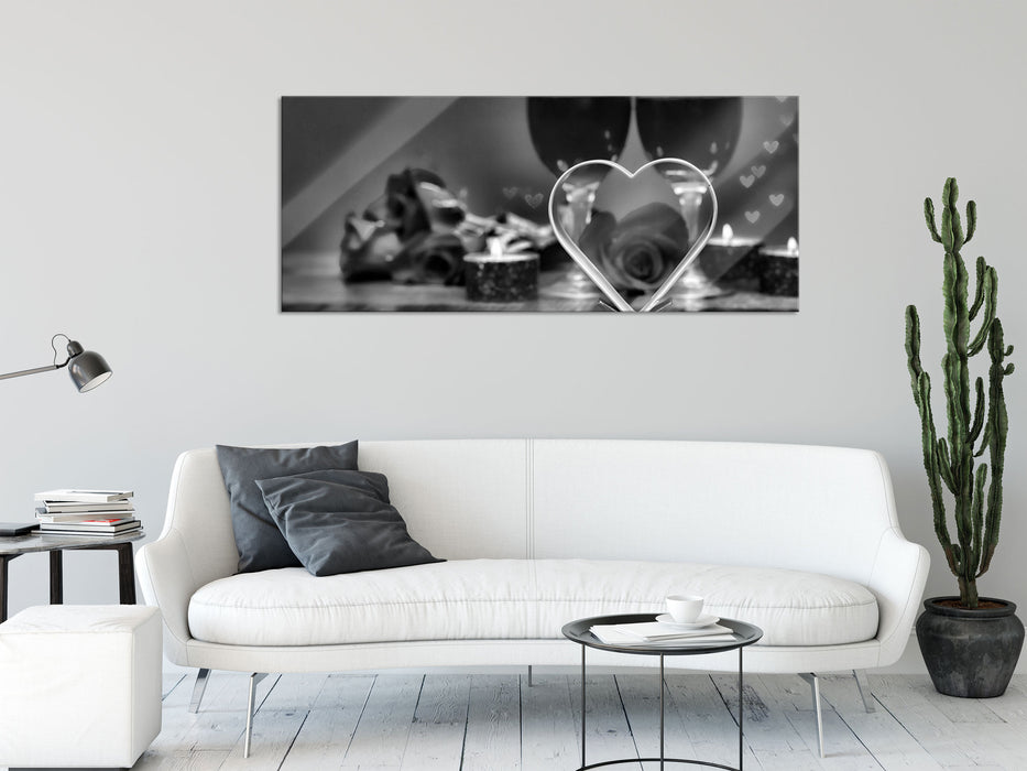 Candle Light Dinner, Glasbild Panorama