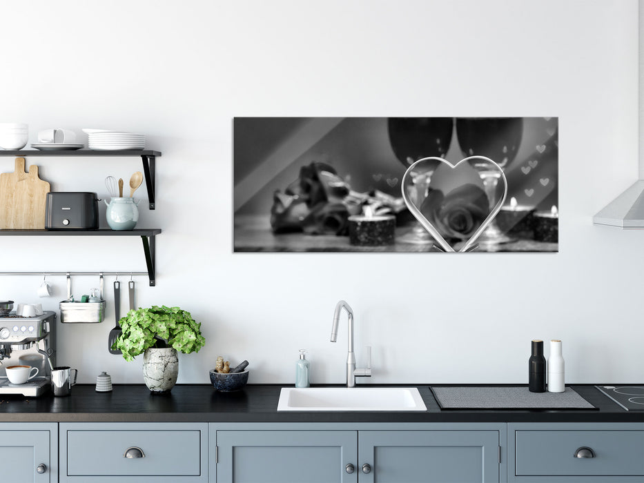 Candle Light Dinner, Glasbild Panorama