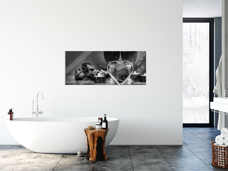 Candle Light Dinner, Glasbild Panorama