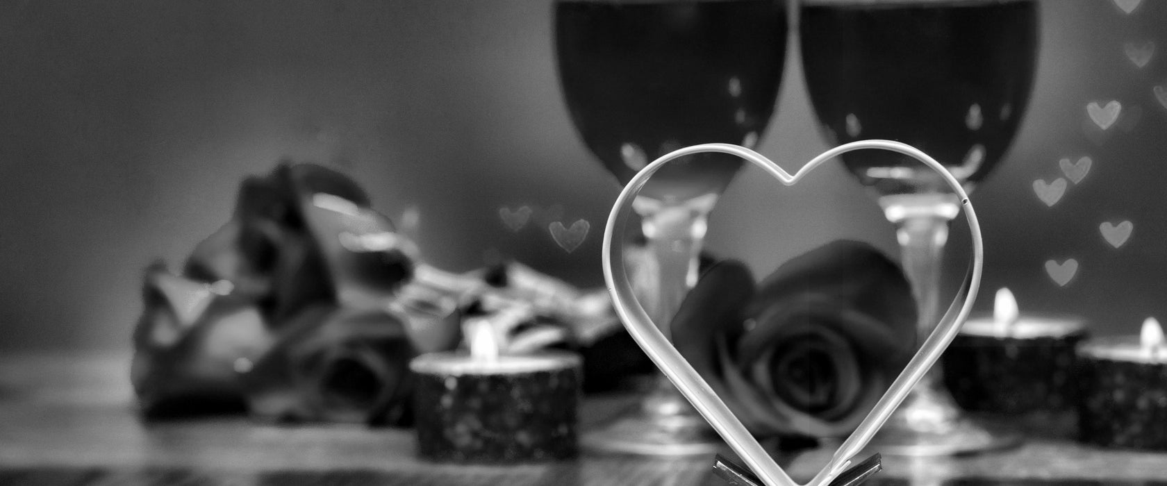 Candle Light Dinner, Glasbild Panorama