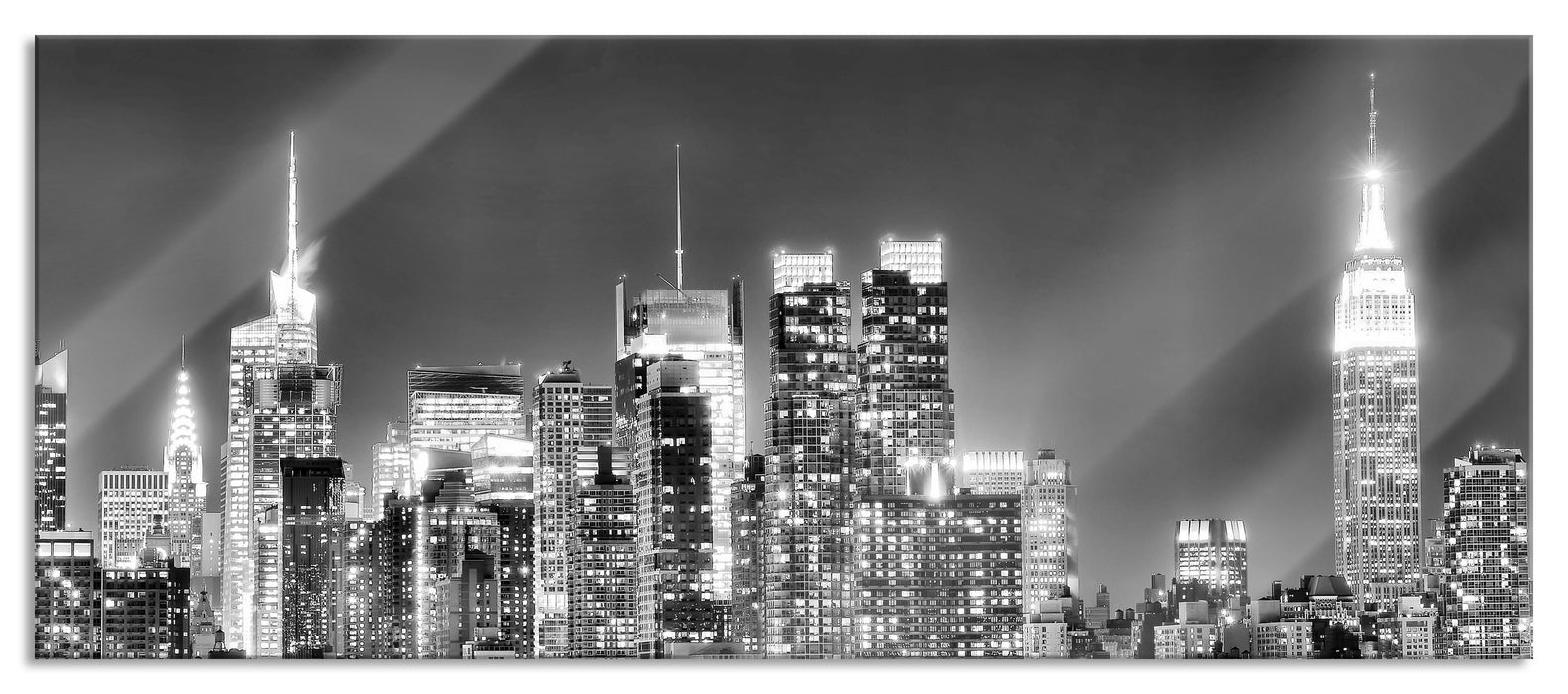 Pixxprint New York City Skyline, Glasbild Panorama