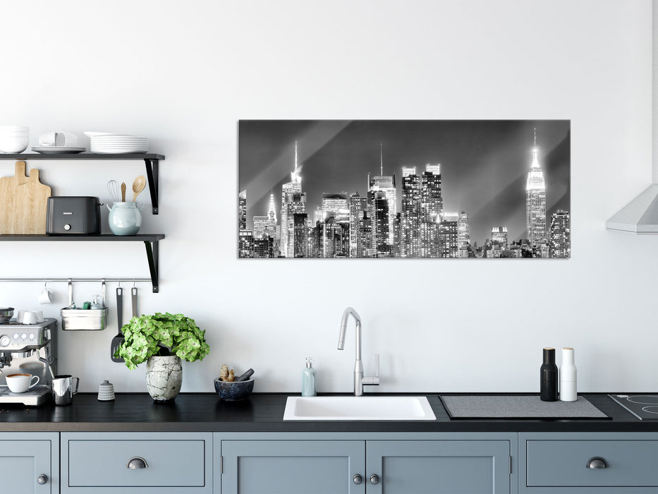 New York City Skyline, Glasbild Panorama