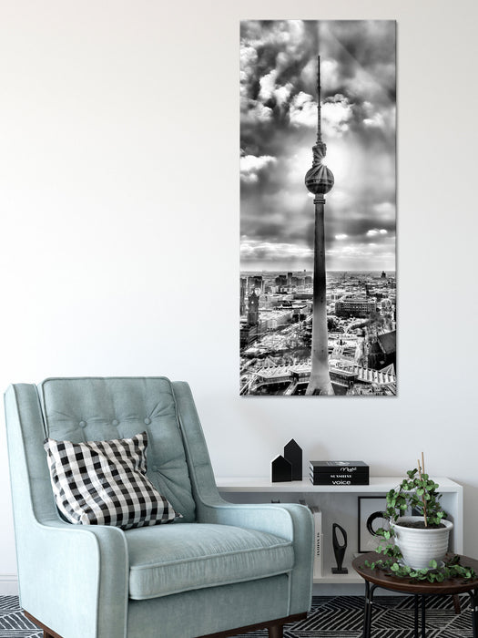 Großstadt Fernsehturm Berlin City, Glasbild Panorama