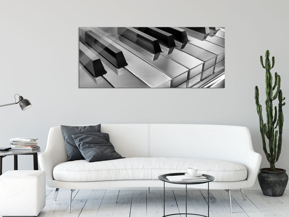 Piano Klaviertasten, Glasbild Panorama