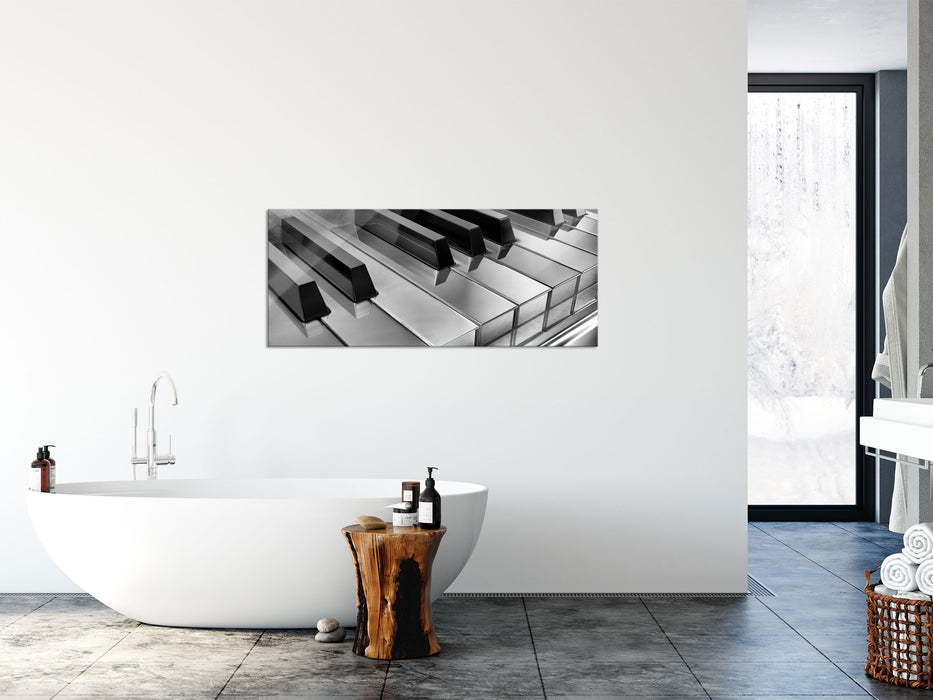 Piano Klaviertasten, Glasbild Panorama