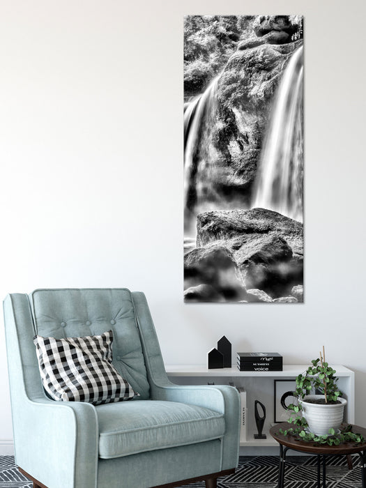 Wasserfall, Glasbild Panorama