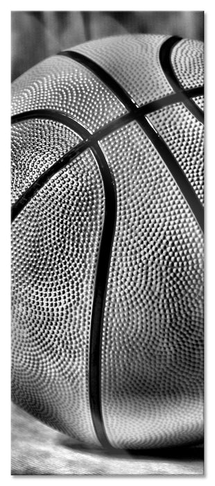 Pixxprint Basketball schwarzer Hintergrund, Glasbild Panorama