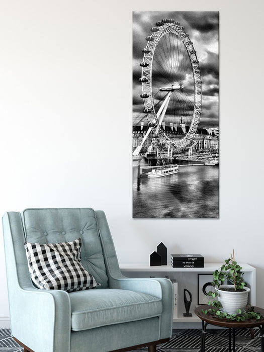 Riesenrad, London Eye, Glasbild Panorama