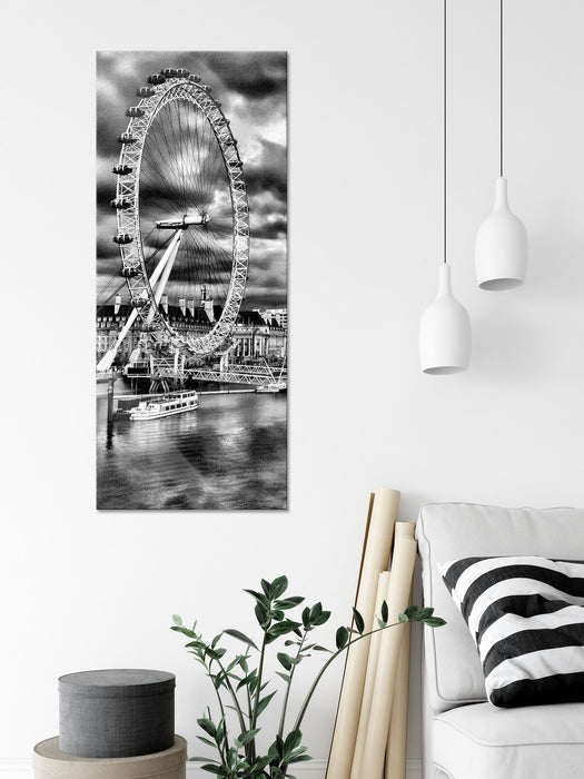 Riesenrad, London Eye, Glasbild Panorama