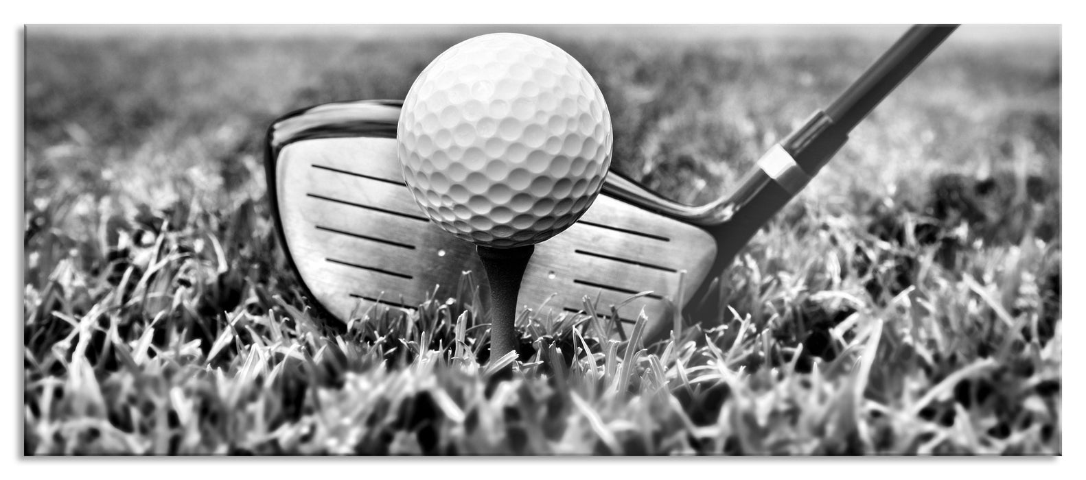 Golf Abschlag, Glasbild Panorama