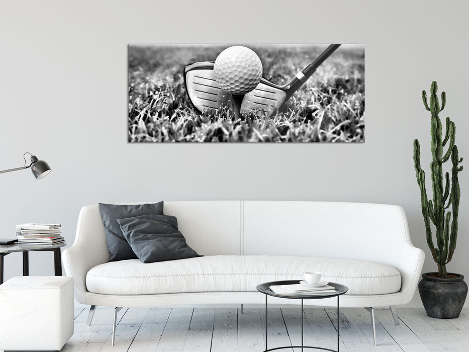 Golf Abschlag, Glasbild Panorama