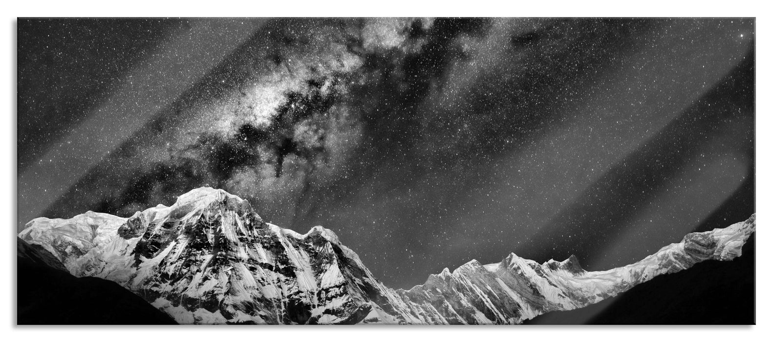 Pixxprint Annapurna bei Nacht, Glasbild Panorama