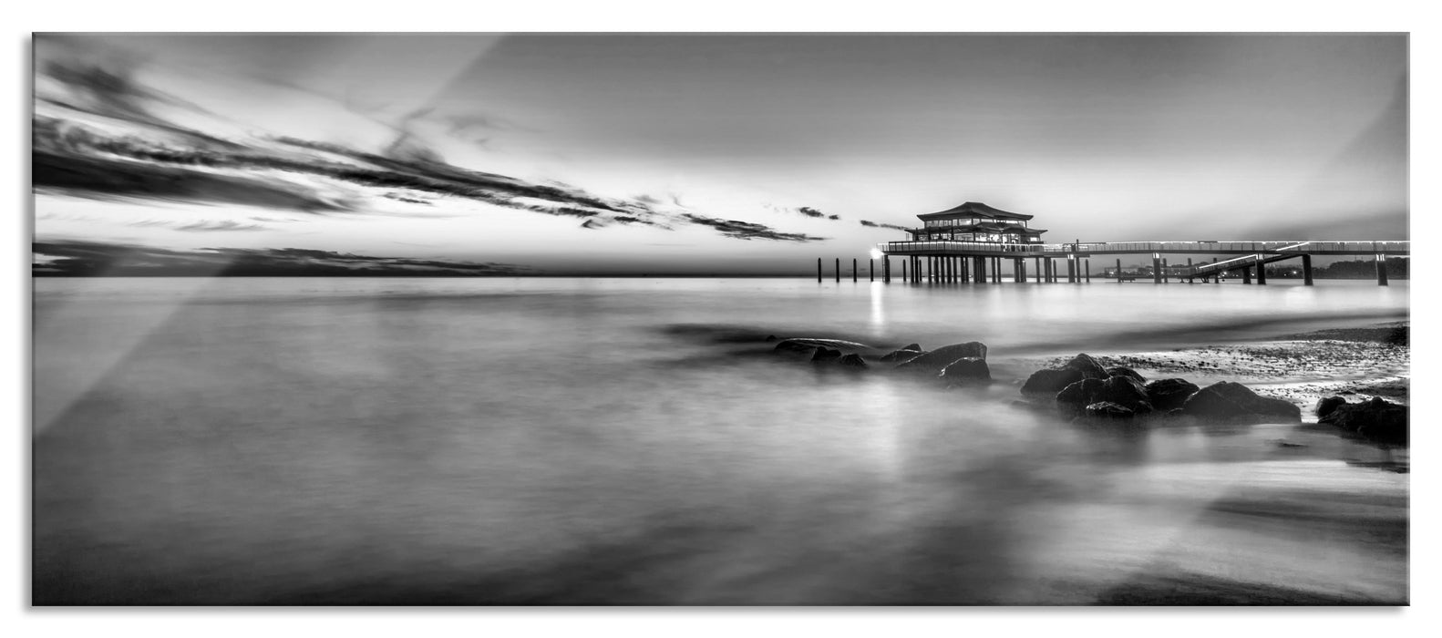 Pixxprint Timmendorfer Strand, Glasbild Panorama