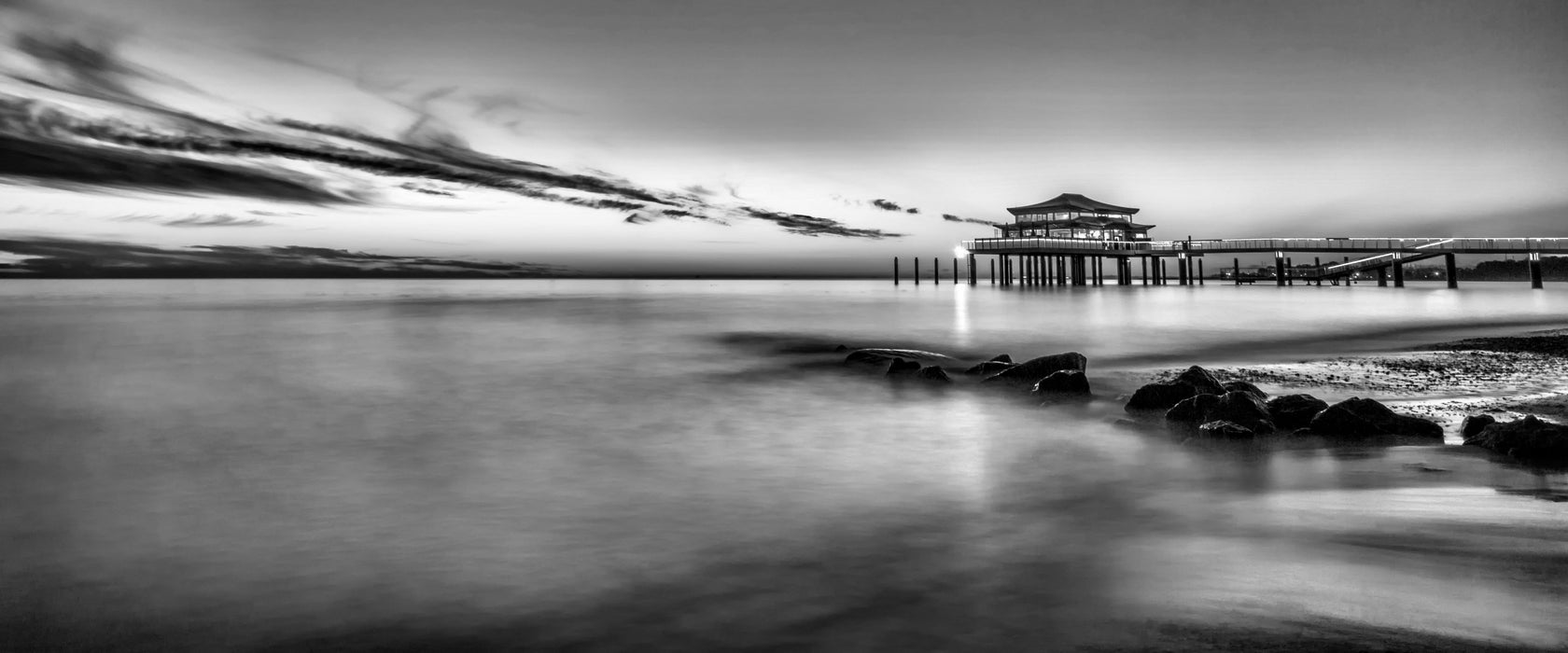 Timmendorfer Strand, Glasbild Panorama