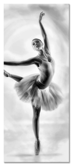 Pixxprint Ästhetische Ballerina, Glasbild Panorama