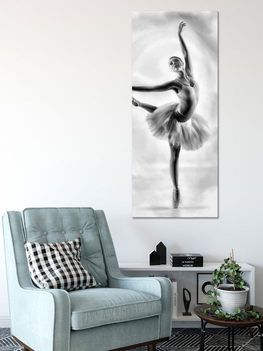 Ästhetische Ballerina, Glasbild Panorama