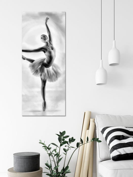 Ästhetische Ballerina, Glasbild Panorama