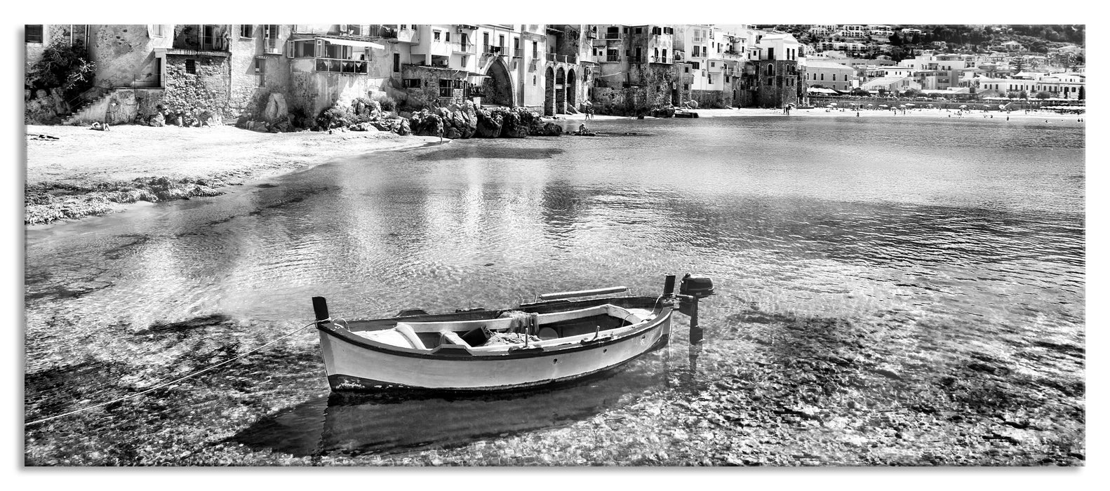 Pixxprint Wundervoller Blick auf Cefalu, Glasbild Panorama