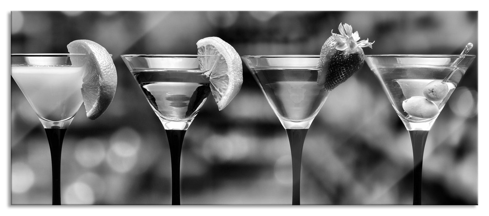 Pixxprint Martinis, Glasbild Panorama