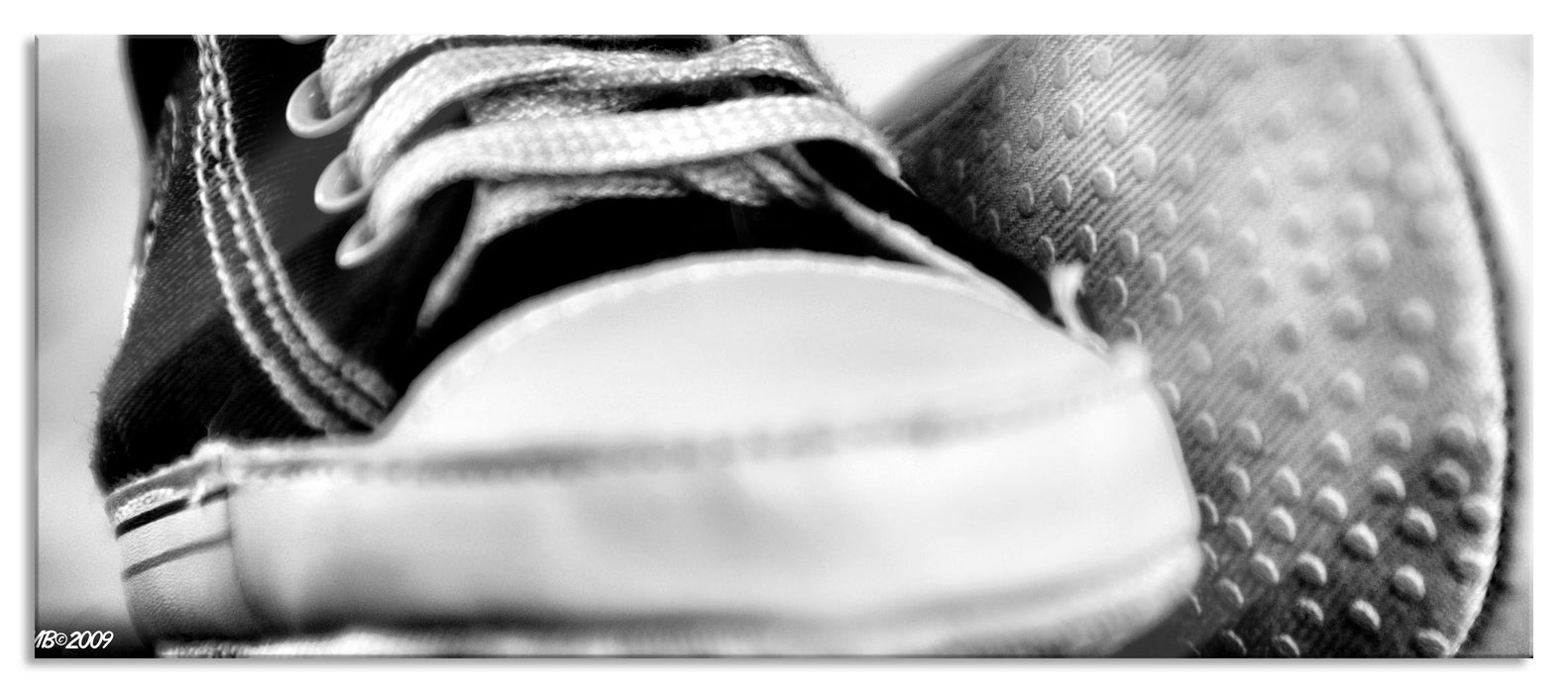 Pixxprint Trendige Schuhe, Glasbild Panorama