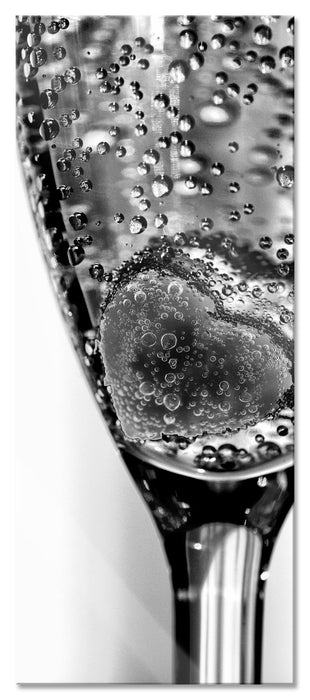 Pixxprint kleines Herz in Sektglas, Glasbild Panorama