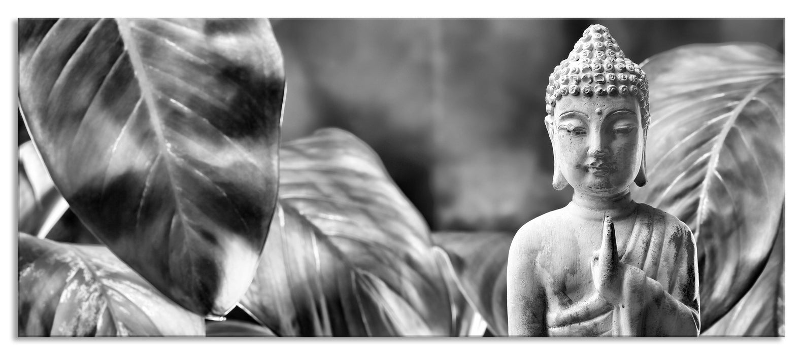 Buddha Statue, Glasbild Panorama