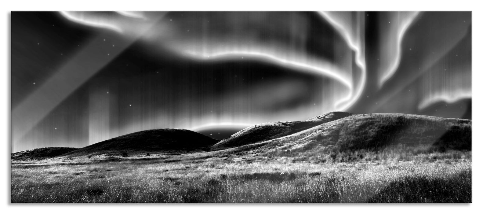 Pixxprint phantastisches Polarlicht, Glasbild Panorama