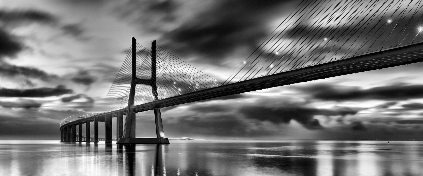 Brücke Lissabon, Glasbild Panorama