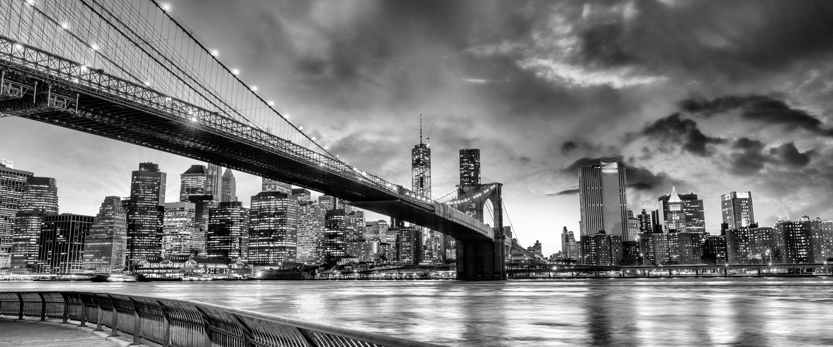 Brooklyn Bridge Park New York, Glasbild Panorama