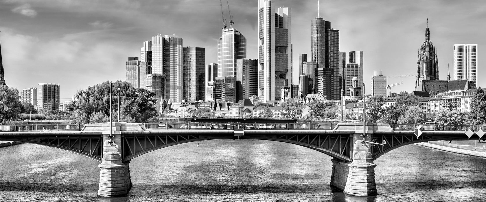 Skyline von Frankfurt am Main, Glasbild Panorama