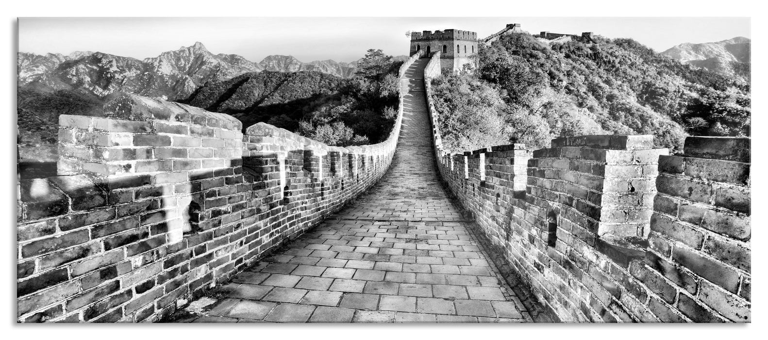 Pixxprint chinesische Mauer, Glasbild Panorama