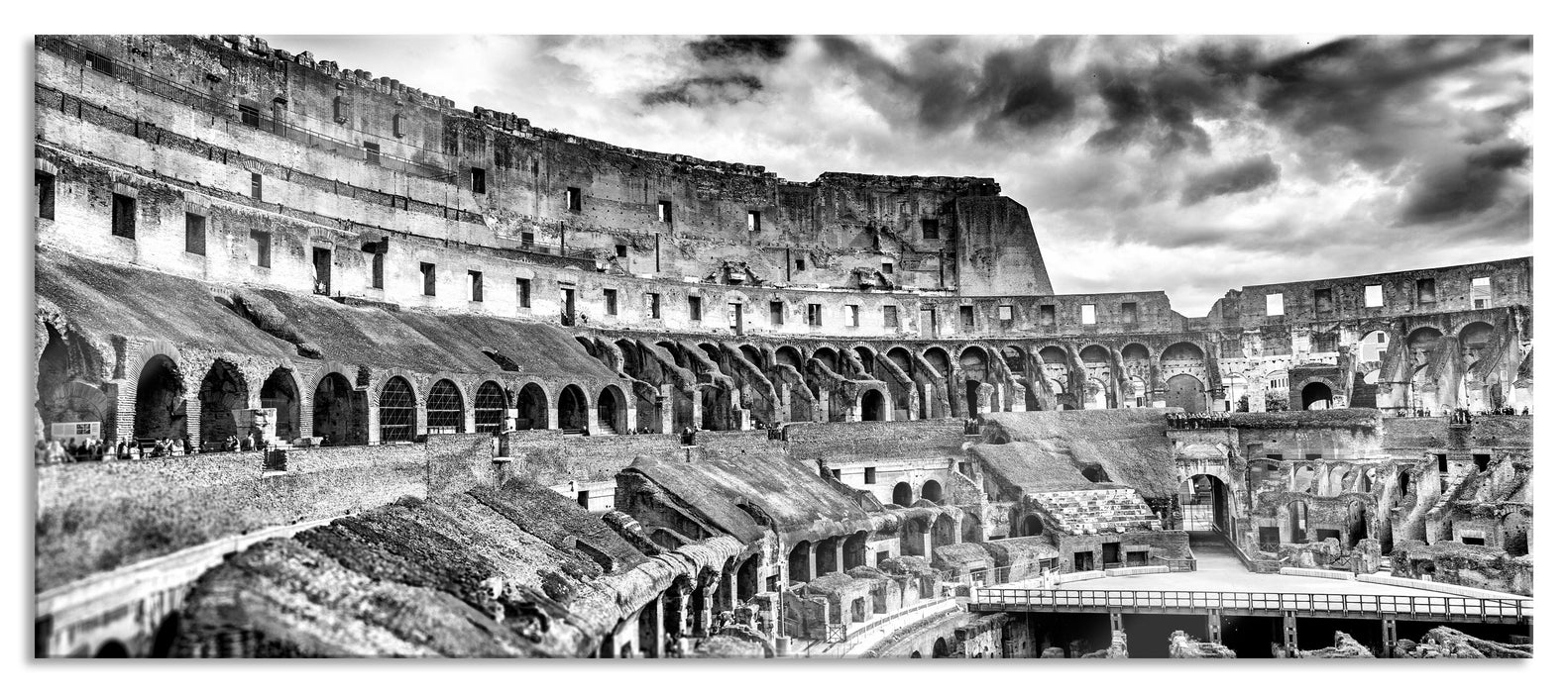 Pixxprint Colloseum in Rom von innen, Glasbild Panorama