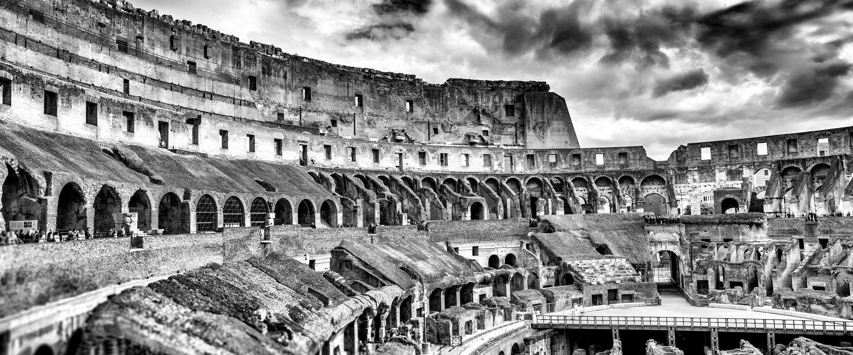 Colloseum in Rom von innen, Glasbild Panorama