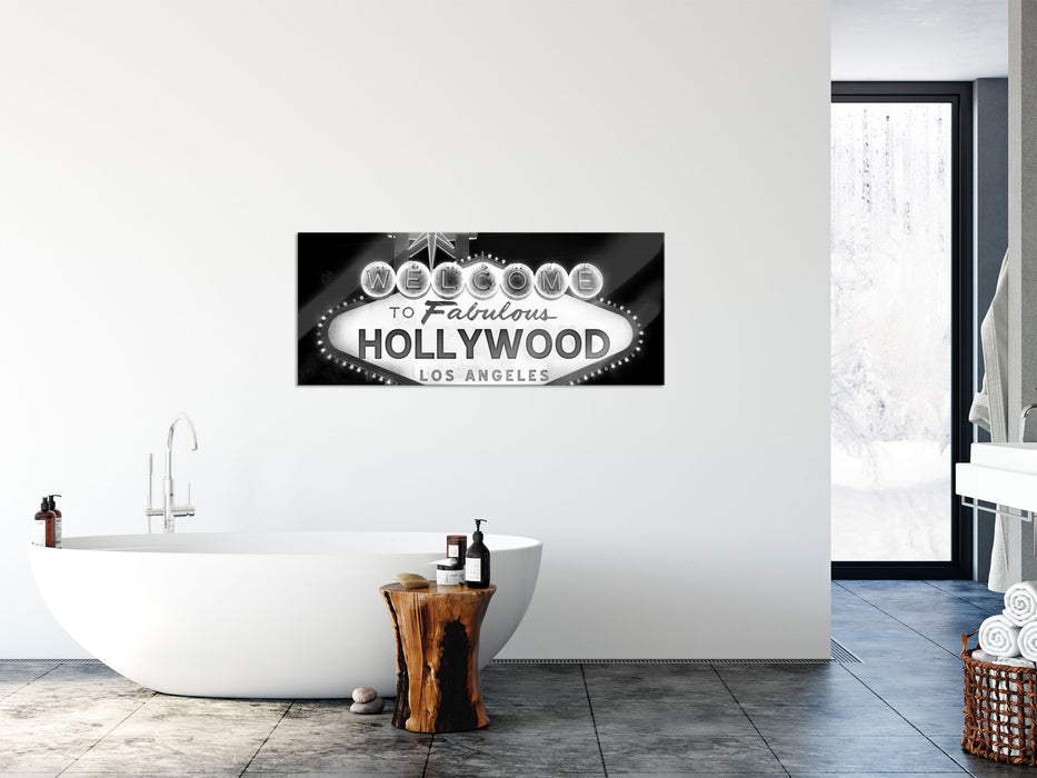 Hollywood Ortseingangsschild, Glasbild Panorama