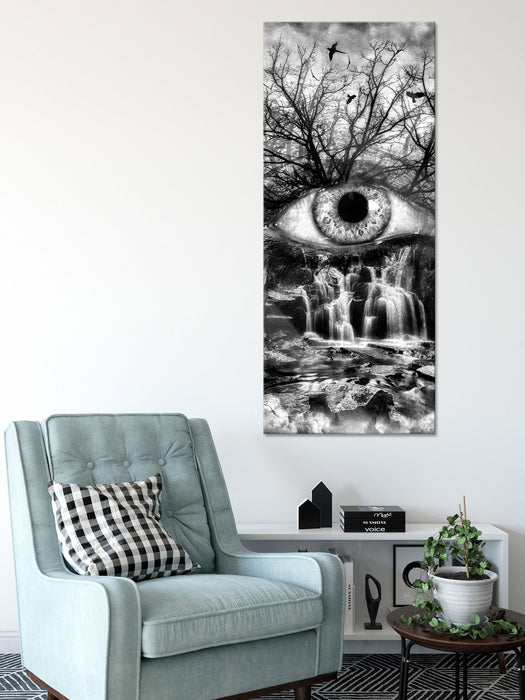 Auge verbunden mit Natur, Glasbild Panorama