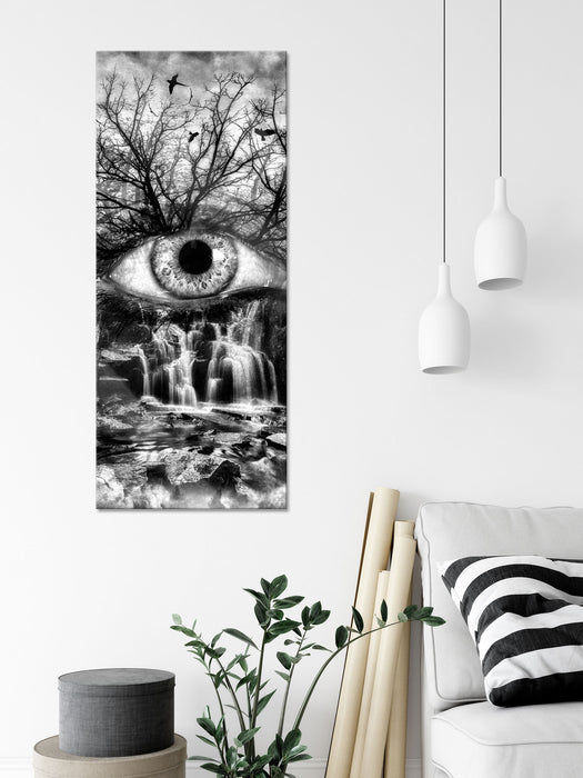 Auge verbunden mit Natur, Glasbild Panorama