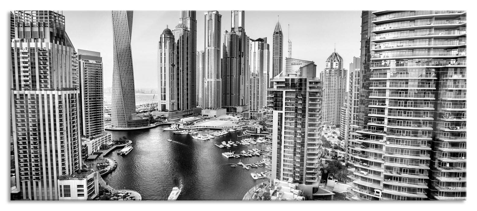 Pixxprint Dubai Metropole, Glasbild Panorama