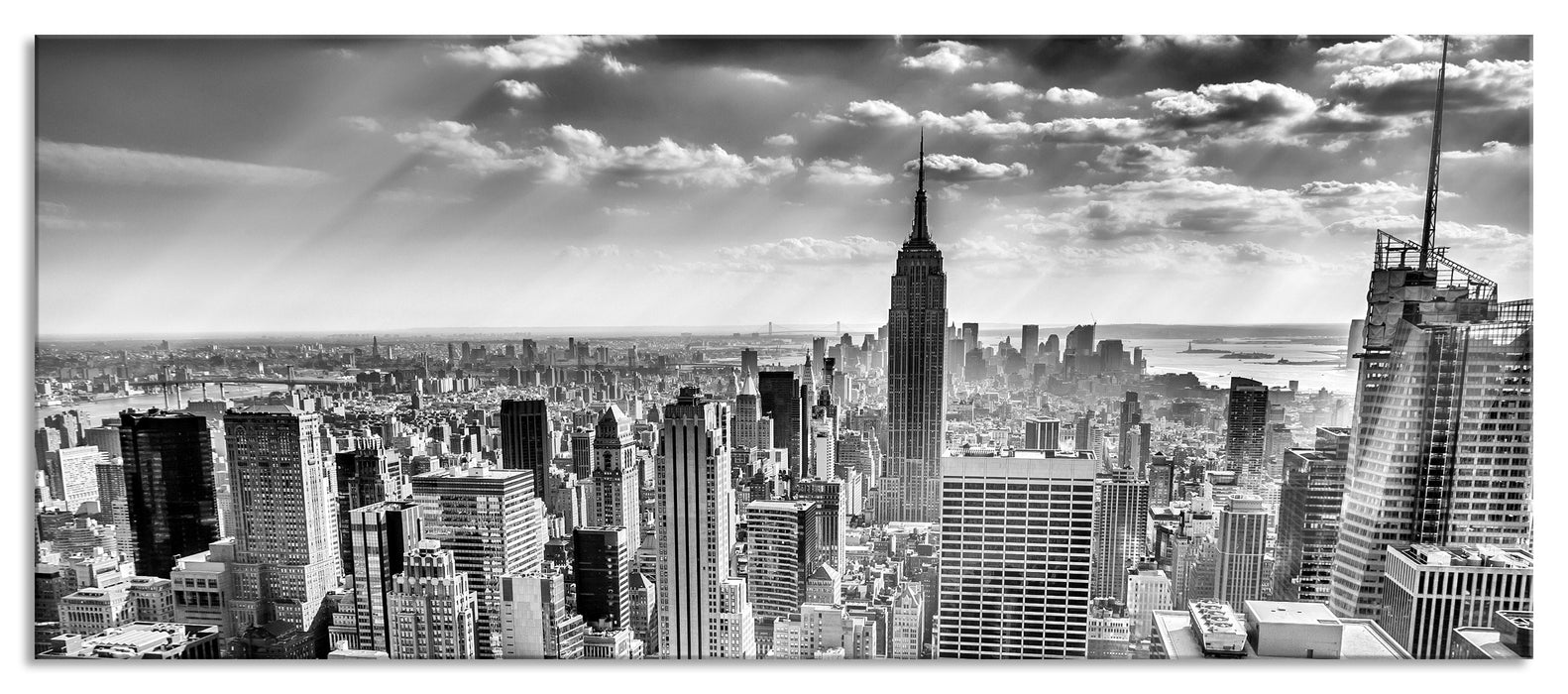 Pixxprint New York bei Tag, Glasbild Panorama