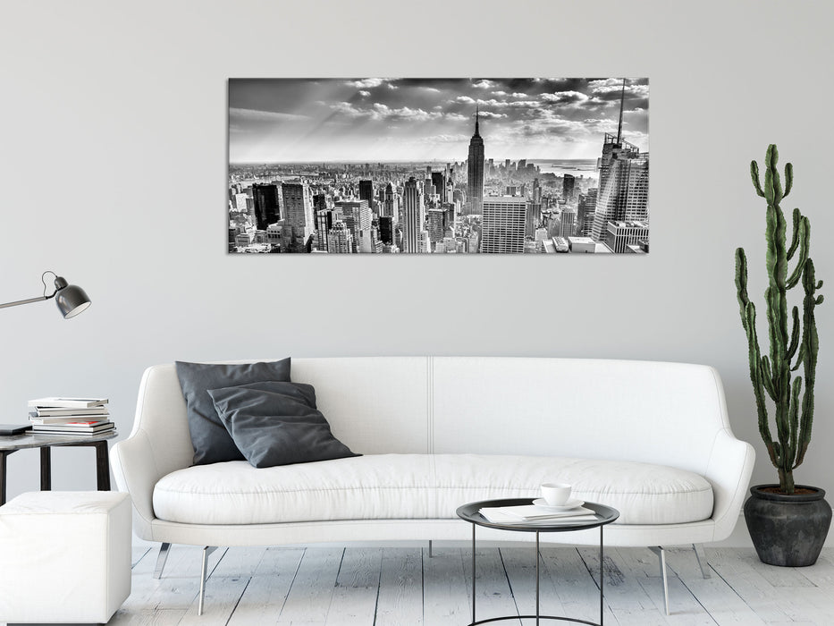 New York bei Tag, Glasbild Panorama