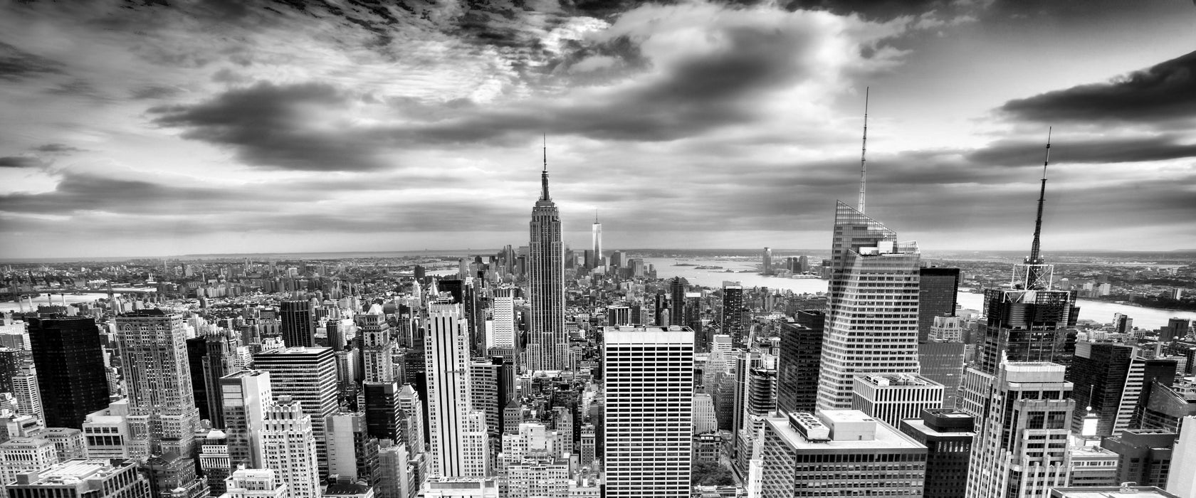 Skyline von New York, Glasbild Panorama