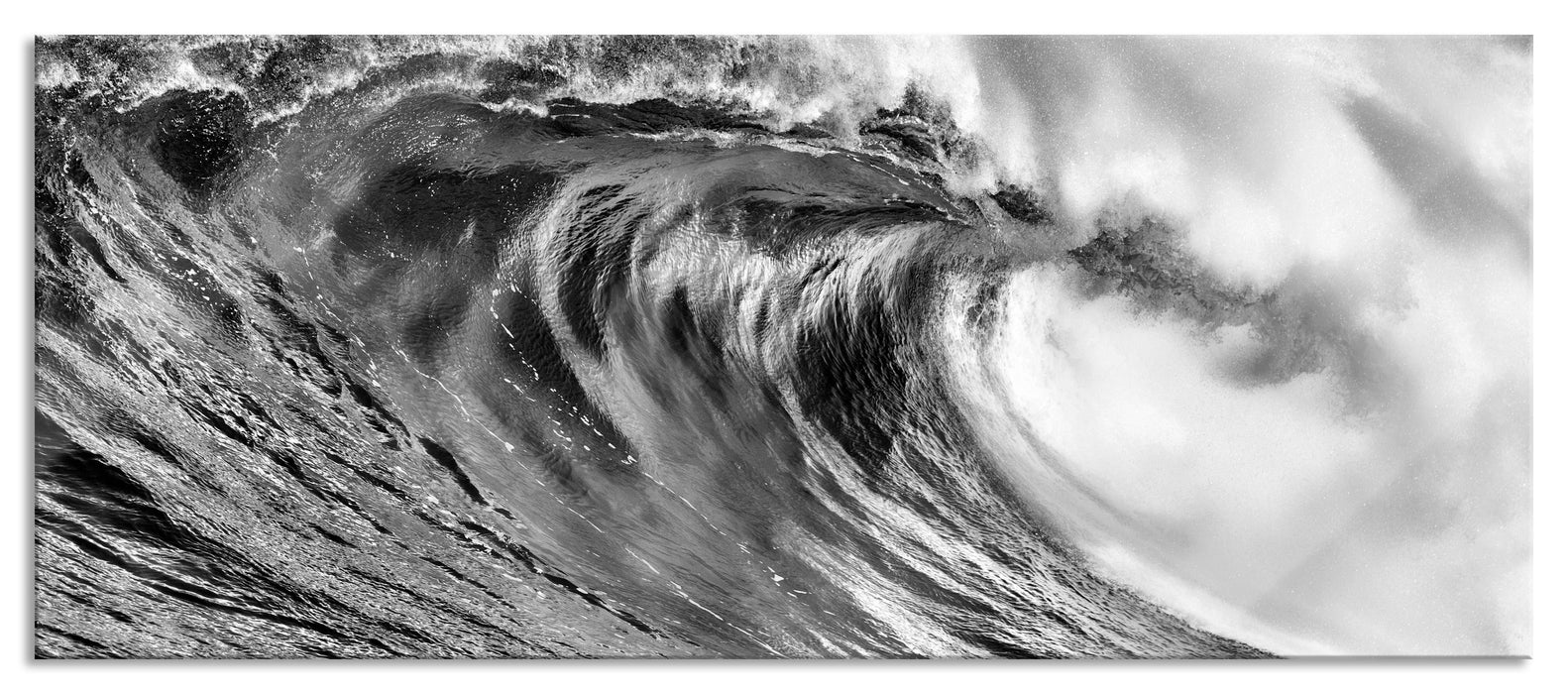 Pixxprint Atemberaubende Welle, Glasbild Panorama