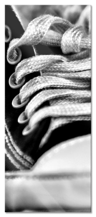 Pixxprint Trendige Schuhe, Glasbild Panorama