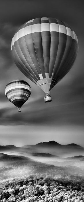 Heiß Luftballons Alpen, Glasbild Panorama