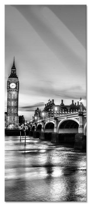 Pixxprint Westminster Bridge Big Ben, Glasbild Panorama