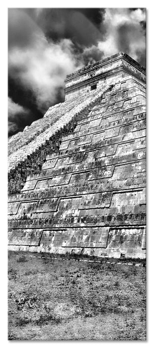 Pixxprint Schöner Maya Tempel in Mexiko, Glasbild Panorama