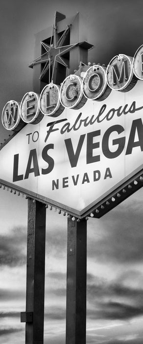 Las Vegas Schild in der Dämmerung, Glasbild Panorama