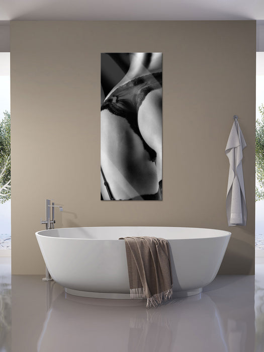 Frauen Po mit Strapsen, Glasbild Panorama