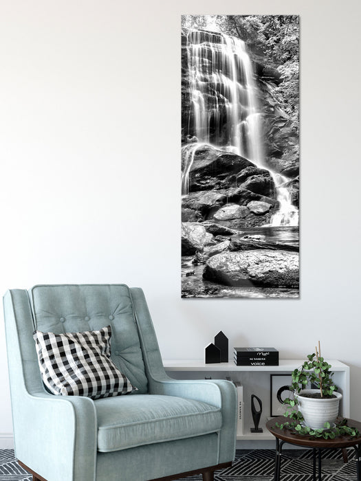 tropischer Wasserfall, Glasbild Panorama